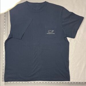 Vineyard Vines Navy Pocket Tee with Whale Logo - Men's Medium